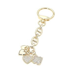 14K Gold Plated Heart Charm Keychain/Handbag Charm